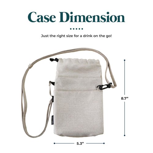 Washable Insulated Water Bottle Bag Compact Cold & Thermal Protection PET Bottle Holder with Loop, Pocket, & Carabiner, Ideal for Work, Picnics & Outdoors (Black)