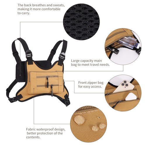 Lorpect Sports Chest Bag, Lightweight Running Chest Pack, Running Vest Bag With Phone Holder For Workouts Running