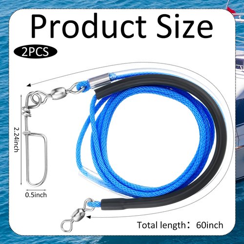 VioraWhite 2 Pcs Sure Stop Pro for Downrigger Boom with Snubber(60 Inch)