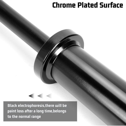 usego 4FT Barbell Bar Solid Threaded Chrome barbell Bar with 2 inch Center Holes Barbell Weight Straight Weightlifting Strength Training Equipment 120cm for Home Workout Fitness