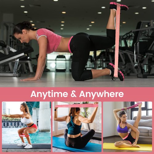 WIKDAY Heavy Exercise Bands Set with Door Anchor Mini Resistance Bands Total 10PCS, Pull Up Assistance Bands, Workout Bands,Elastic Bands for Body Stretching Crossfit Training at Home/Gym Men & Women