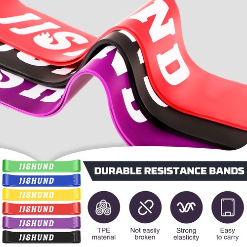 6 Pcs Resistance Bands for Working Out, Exercise Loop Bands for Women and Men, Elastic Stretch Bands Workout Bands for Yoga Pilates Fitness Home Gym Body Stretching Booty Legs Strength Training