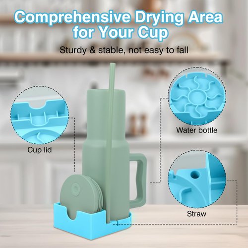 Bottle Drying Rack Compatible with Stanley Cup, Quick and Thorough Baby Bottle Drying Rack for Stanley 20/30/40oz, Dryer Holder Accessories for Water Bottles, Cups, Tumblers, Mugs, Travel Mugs