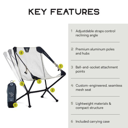 NEMO Equipment Moonlite Reclining Camp Chair - Pelican Gray - One Size