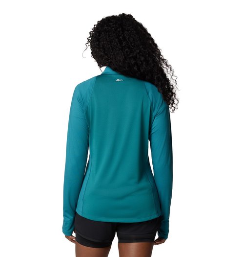 Columbia Womens W Endless Trail 1/2 Zip Mesh Long Sleeve, River Blue, Large