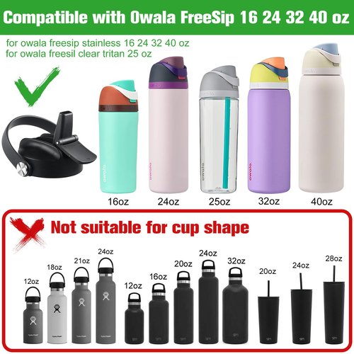 Straw Lid for Owala 24oz 32oz, Water Bottle Top Lid Compatible with Owala Cup 16oz 24oz 32oz 40oz, BPA-Free Replacement Accessories for Owala, No Leakage