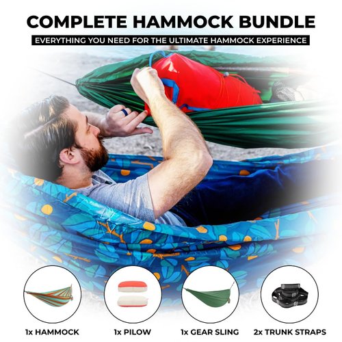Grand Trunk Ultimate Hammock Bundle – Hammock, Suspension System, Pillow, Gear Sling & Stuff Sacks for Camping & Travel (Heritage)