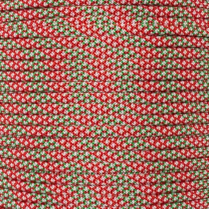 Paracord Planet Holiday Colors 550 Paracord – Great for DIY, Bracelets, and Lanyards – Yule Tide (50 Feet)