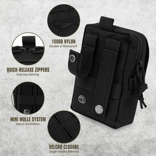 ZZY Tactical Molle EDC Pouch,Cellphone Pouch Holder Waist Bags Small Utility Pouch Belt Bags, Tactical Molle Pouch Military Waist Bag for Outdoor Sports, Travel, Hunting, and Fishing