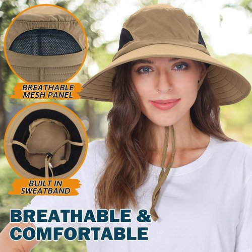 EINSKEY Wide Brim Sun Hat, UPF 50+ UV Protection Waterproof Packable Bucket Hat for Men & Women, Fishing Hiking Beach Garden