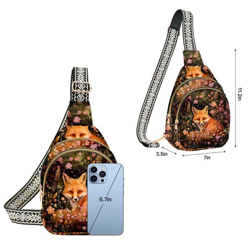 opshksog Animal Small Sling Bag for Women Leather Crossbody Bags Sling Backpack for Outdoor Travel