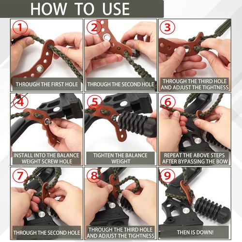 YIWUBAI 2 Pcs Archery Bow Wrist Sling Adjustable 550 Paracord Braided Strap for Compound Bow Target Shooting Accessories
