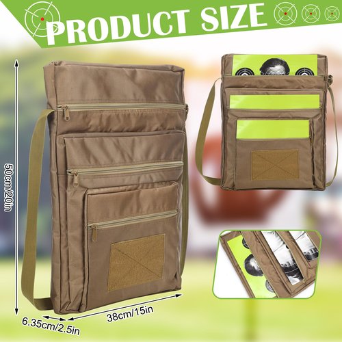 Wowangce 2 Pack 15" x 20" Range Target Carry Case for Shooting Range Bag with 3 Zipper Pockets Front Waterproof Small Range Bag Accessory Pouch for Shooting Range Convenient Carrying