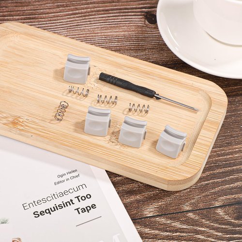 4pcs Replacement Button Compatible with Owala FreeSip 24oz 32oz, BPA-Free Water Bottle Button Switch Lid Mouth Push Spring Replacement Parts for Owala 19/24/25/32/40oz Bottle Accessories (Grey)