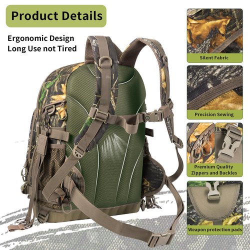 ALLBLESSED Waterproof Hunting Backpack for Bow Rifle with Binocular Harness Chest Pack for Gun and Bow Holder duck Waterfowl hunting accessories