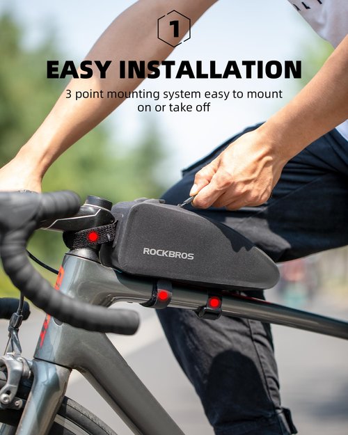 ROCKBROS Top Tube Bag Bike Frame Bag with Dual Zippers Bike Pouch