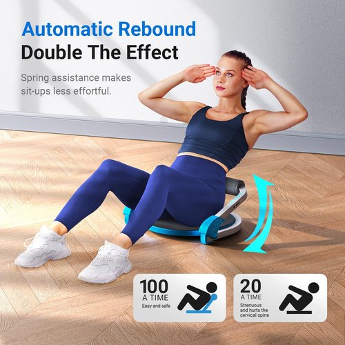 MERACH Ab Machine for Stomach Workout, Ab Crunch Machine with 3 Adjustable Resistance and Automatic Rebound, Sit Up Machine with 330 LBS Weight Capacity, Ab Workout Equipment for Home Exercise (Blue)