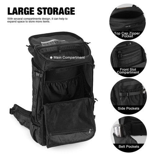 Mardingtop 75L Military Internal Frame Backpack for Men, Cordura Tactical Backpack with Recco for Snowboarding,Hiking,Camping