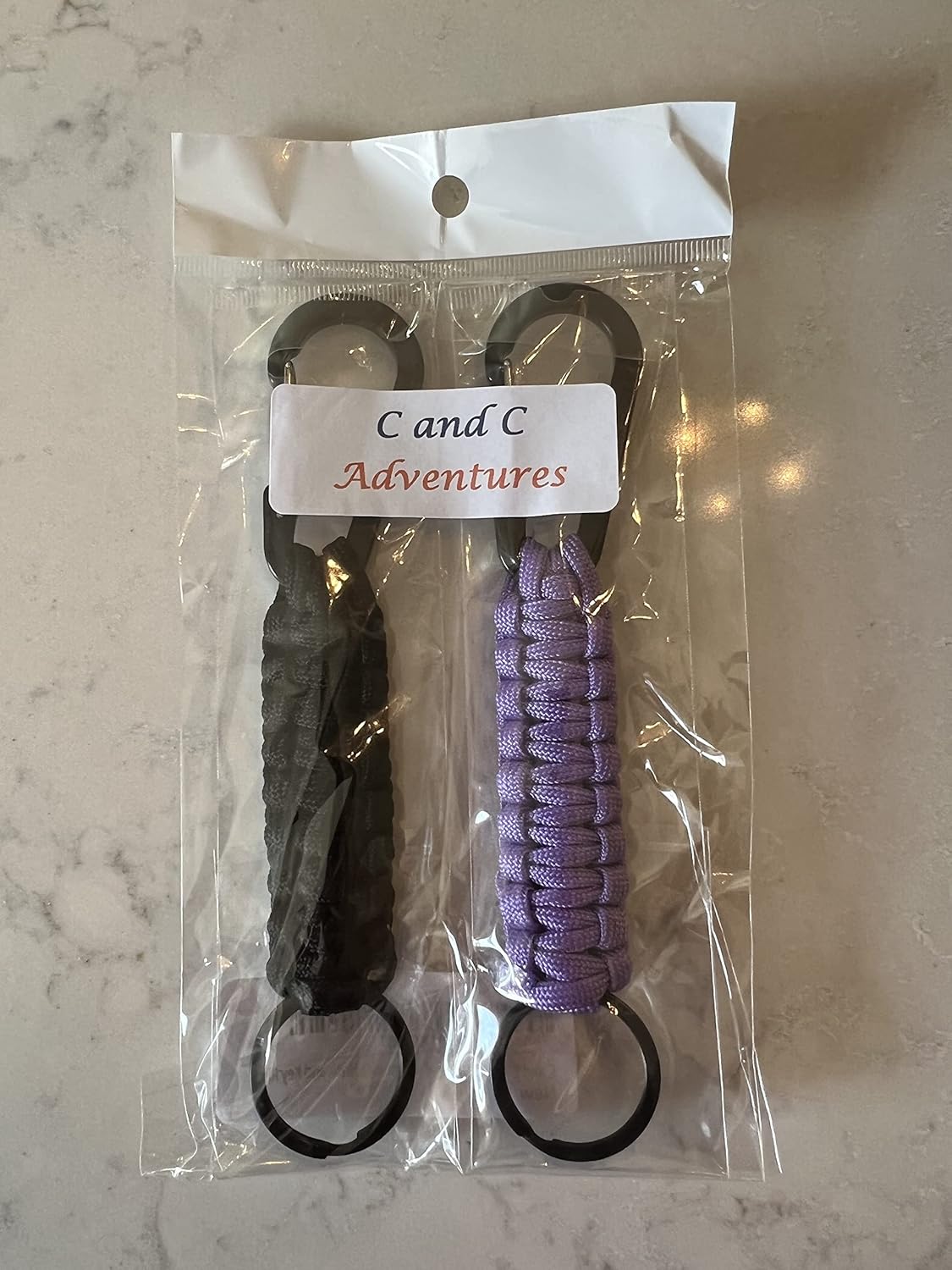 Paracord Lanyard Keychain with Carabiner Hook and Key ring