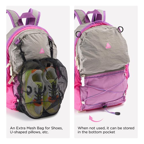 HAPPY NOCNOC 12L Kids Backpack for boys and girls, Small Ultra Lightweight Hiking Backpack for kids with Mesh Storage Bag, Water Resistant Travel Outdoor Sport Camping Daypack