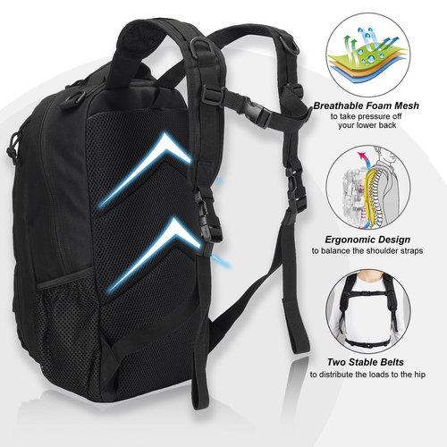 BAIXINGBAGS 20L Mini Small tactical backpack for men, MOLLE System Daypack black gym hunting backpack Comfortable for Hiking Camping