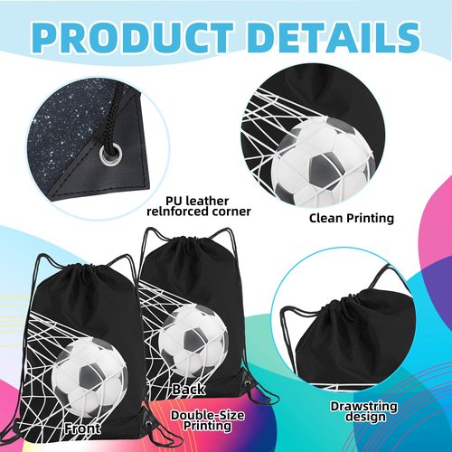 HJKLONE Soccer Drawstring Backpack - Party Favors Team Gifts Bag 1Pcs (Color2)
