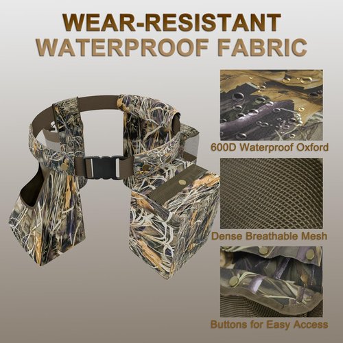 Dove Hunting Belt Bag, Adjustable Well-Fitting Shotgun Shell Bag, Comfortable Breathable Hunting Belt with Game Pouch Shell Bags Water Bottle Carrier, Shooting Gear Accessories for Dove Bird Hunting