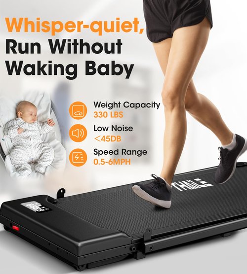 THAILE Walking Pad Treadmill with Handle Bar, 3 in 1 Folding Walking Pad, PortableTreadmill for Home Office with 330lbs Capacity, Bluetooth, App and Remote Control, 4/6mph