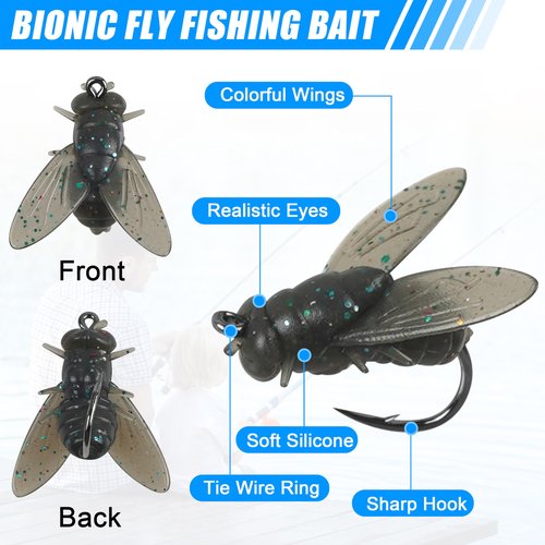 Bionic Fly Fishing Bait, 18/36pcs Fly Fishing Flies Kit Trout Jigs Swimbaits Dry Flies for Bass Panfish Lures Saltwater Freshwater