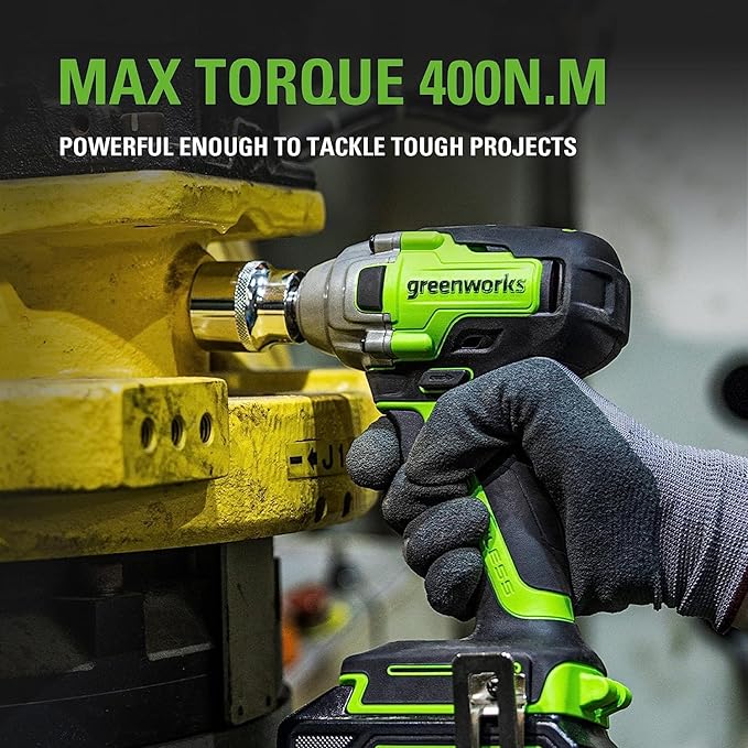 Greenworks 24V 3pcs Brushless Power Tool Combo Kit,Cordless Car Jack,Tire Inflator, Impact Wrench, Includes 4.0Ah Battery & Charger