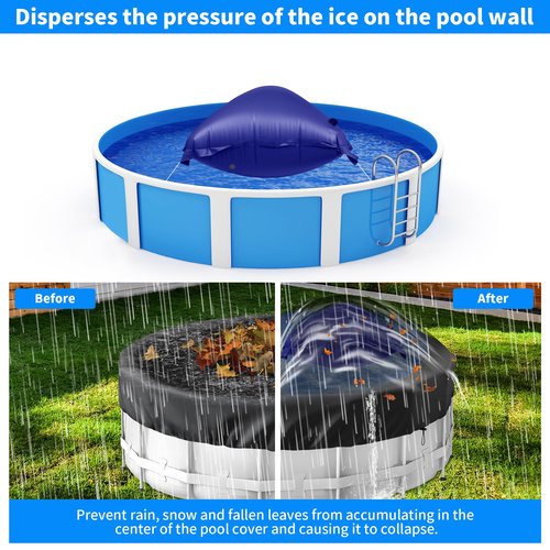 CACSPS Pool Pillow for for Above Ground Pools, 4x8 Ft Pool Air Pillow for Closing Winter Pool Winterizing Kit for Ground Pool, 0.5mm PVC Material, 2X 16.5Ft Rope (Blue)