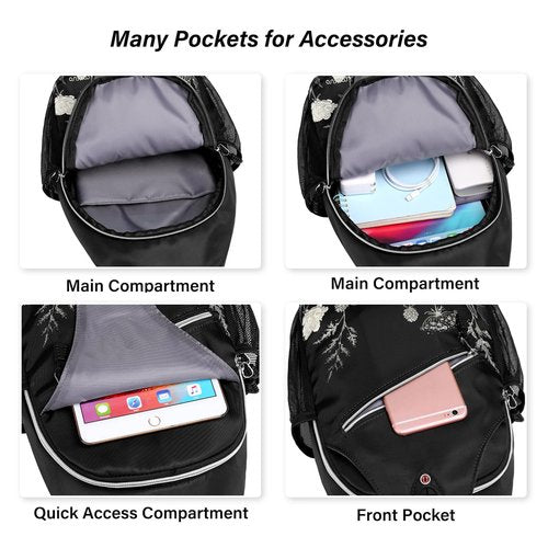MOSISO Crossbody Sling Backpack, Portable Travel Hiking Daypack Chest Sling Bag Casual Daypack One Strap Chest Backpack for Women Men Outdoor Hiking Travel, Retro Flower