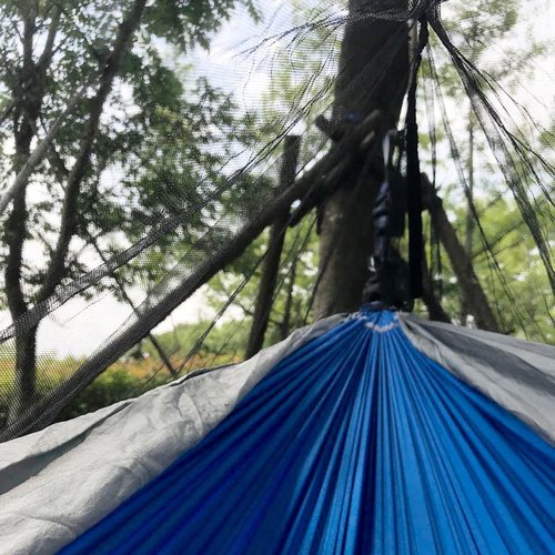 Hammock Bug Mosquito Net XL 11x4.6FT No-See-Ums Polyester Fabric for 360 Degree Protection Dual Sided Diagonal Zipper for Easy Access Fits All Hammocks
