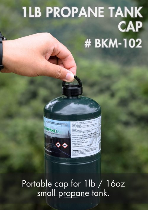 CAMPINGMOON 1LB Propane Cylinder Protect Cap Lid for Camping Gas Fuel Small Tank MAPP Black BKM-102