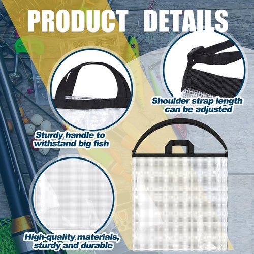 WinnerWhy 2 Pcs Fishing Tournament Weigh in Fish Bag for Bass Fishing Fish Bag for Caught Fish Airtight Waterproof Fish Bags for Transport Fish Safely Bass Walleye Sack, 24 x 24 Inches