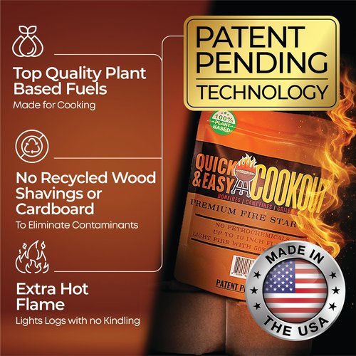 Start Campfires Fast with Zero Effort! The Most Powerful Fire Starter You Will Ever Use. Plant-Based Fuels Only. Light Wet Logs Without Kindling. Patent-Pending. for Camping, Fire Pits, Survival