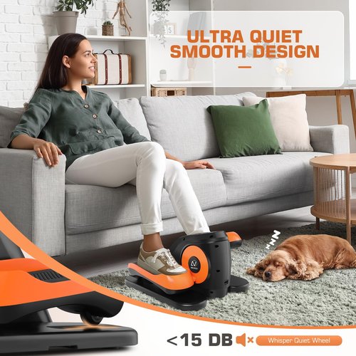 ANCHEER Under Desk Elliptical, Ellipse Leg Exerciser for Seniors Fully Assembled , Electric Seated Pedal Exerciser with Remote Control & 12 Adjustable Speed/Resistance
