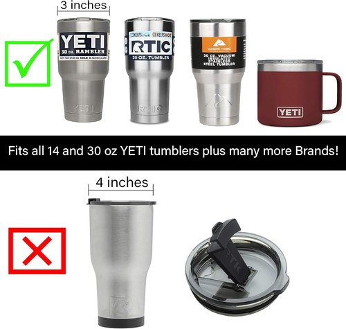 4 Pack New OEM Replacement Rubber Lid Seals for 14 or 30 Ounce Insulated Stainless Steel Tumblers Such As Yeti RTIC Ozark Trail Mossy Oak Atlin Beast