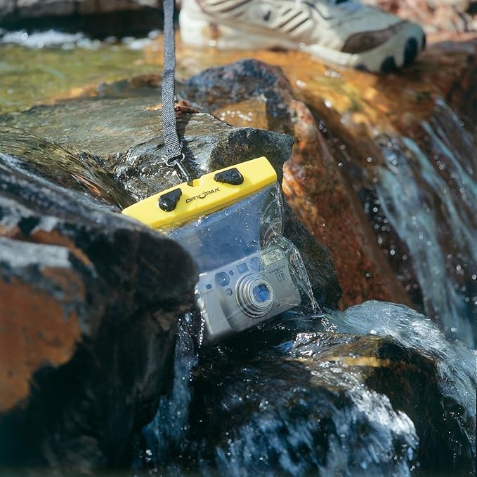 Dry Pack Camera Case, Clear, 6 x 5 x 1 1/2, Yellow/Clear