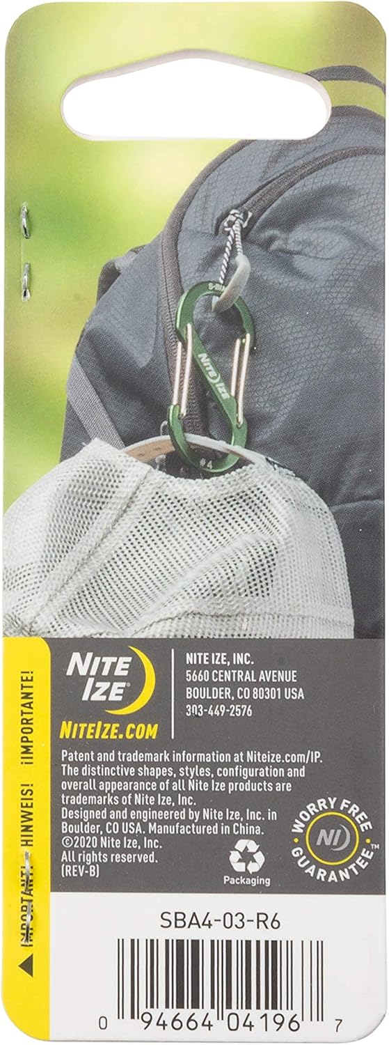 Nite Ize SBA4-03-R6 S-Biner Carabiner, Size #4, Blue