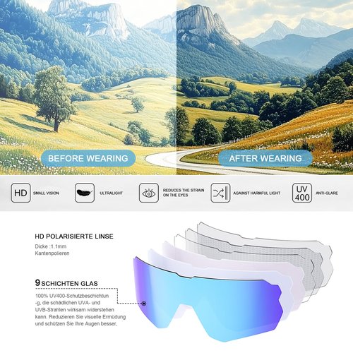 suoso Sports Sunglasses for Youth: UV400 Protection Sun Glasses for men Womens Wrap Around Goggles for Baseball Cycling