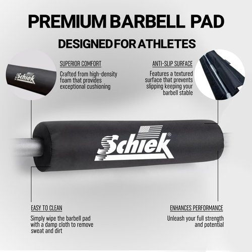 Schiek Barbell Pad - Durable Cushion Pad for Comfort and Support - for Squats, Hip Thrust and Bench Press
