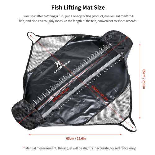 LEOFISHING Tournament Weigh-in Fish Bag - Folding Sling With Strong Nylon Handles and Ruler - Heavy Duty Bass Transport Bag