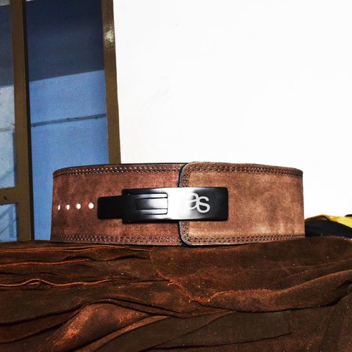 Premium Lever Buckle Powerlifting Belt Genuine Leather 13mm Thick 4" Wide Unisex Belt for Gym Lower Back Support for Gym Workouts Deadlifts Squats Heavy Weightlifting (Dark Brown, X-Large)