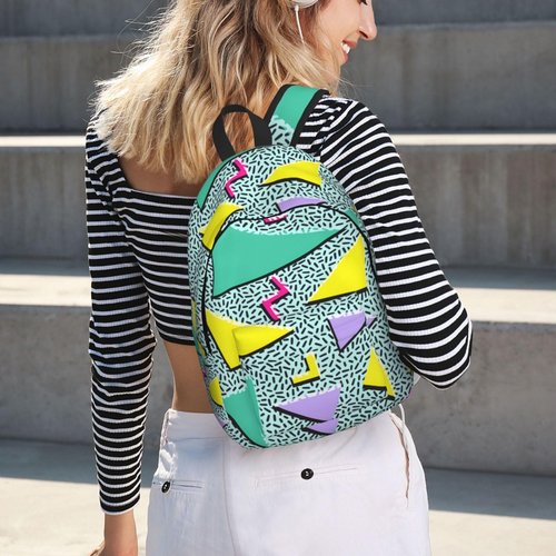 GVGOAGL Retro 80s 90s 80'S 90'S Fashion Backpack for Girls Boys Women Lightweight Canvas Bookbag Casual Daypack for Travel Outdoor Camping, 15 Inches