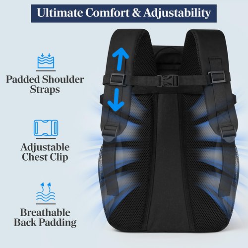 SUN CUBE Cooler Backpack 33 Can, Leakproof Insulated Backpack Cooler for Men Women, Camping Cooler Backpack for Beach Travel Hiking, Waterproof Lunch Backpack, Black