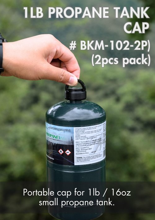 CAMPINGMOON 1LB Propane Cylinder Cap Sealed Protective Cover for Small Camping Gas Fuel Tanks, Dustproof & Leak-Resistant Valve Cap, 2-Pack BKM-102-2P
