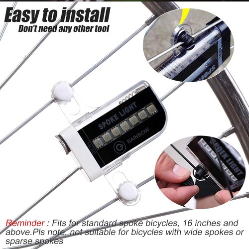 DAWAY LED Bike Wheel Lights - A12 Waterproof Cool Bicycle Tire Light, Safety Spoke Lights for Kids Boys Girls Men Women, 30 Fun Bright Patterns, Auto & Manual Dual Switch, with Battery