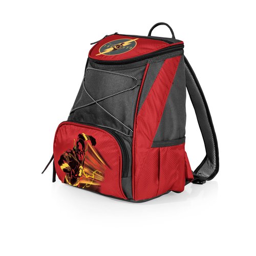 PICNIC TIME DC The Flash PTX Backpack Cooler, Soft Cooler Backpack, Insulated Lunch Bag, (Red with Gray Accents)