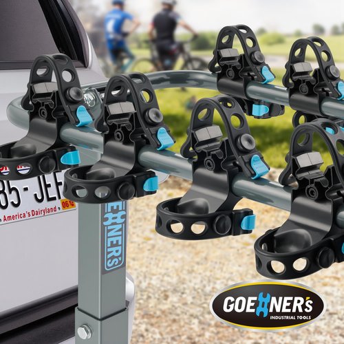 Upgrade 2.0 Hitch Bike Rack – Heavy-Duty Dual Locking, 240LBS Max Load | Hanging Bike Carrier for Car, SUV, Truck & RV with 2” Receiver, High-Strength Double Arms for Enhanced Stability